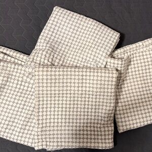 Threshold White and Gray Patterned Curtains, Set of 4 panels, 40”x 34”